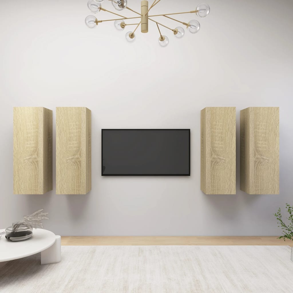 Meubles TV 4 pcs Chêne sonoma 30,5x30x90 cm Bois d'ingénierie