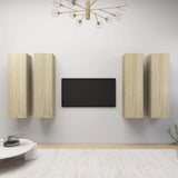 Meubles TV 4 pcs Chêne sonoma 30,5x30x110 cm Bois d'ingénierie