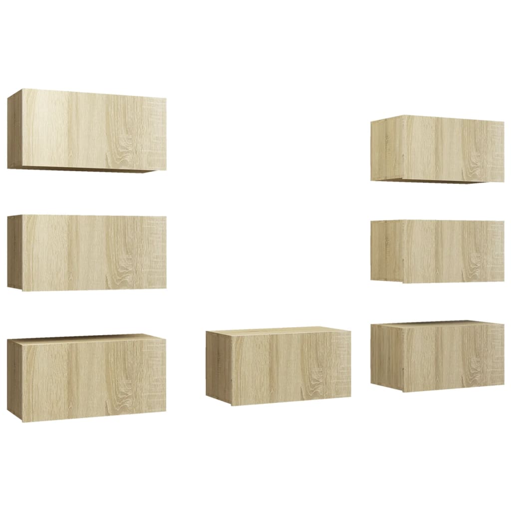 Meubles TV 7 pcs Chêne sonoma 30,5x30x60 cm Bois d'ingénierie