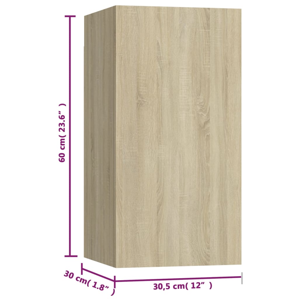 Meubles TV 7 pcs Chêne sonoma 30,5x30x60 cm Bois d'ingénierie