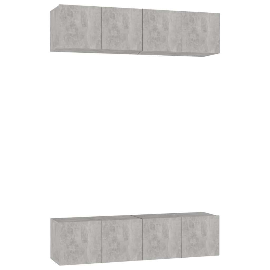 Meubles TV 4 pcs Gris béton 60x30x30 cm Bois d'ingénierie