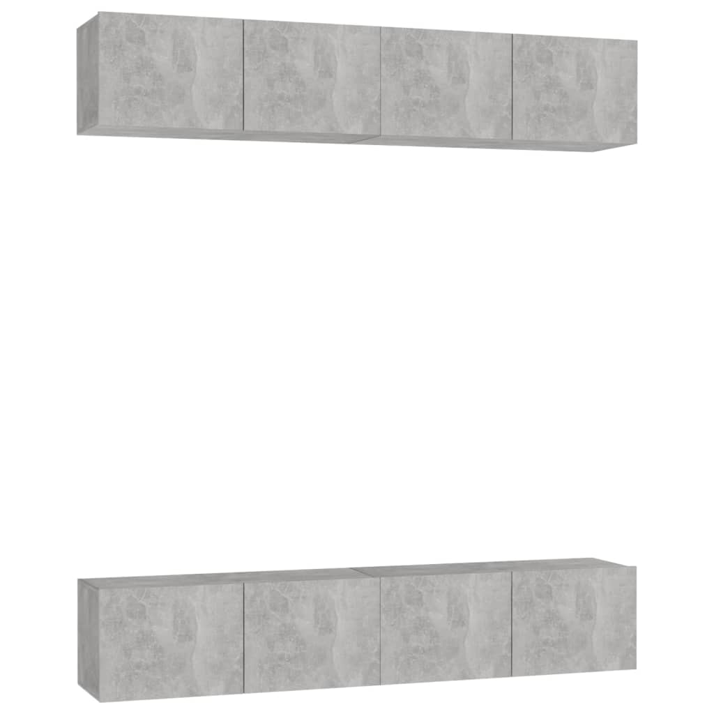 Meubles TV 4 pcs Gris béton 80x30x30 cm Bois d'ingénierie