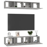 TV cabinet 4 pcs Concrete gray 80x30x30 cm Engineered wood