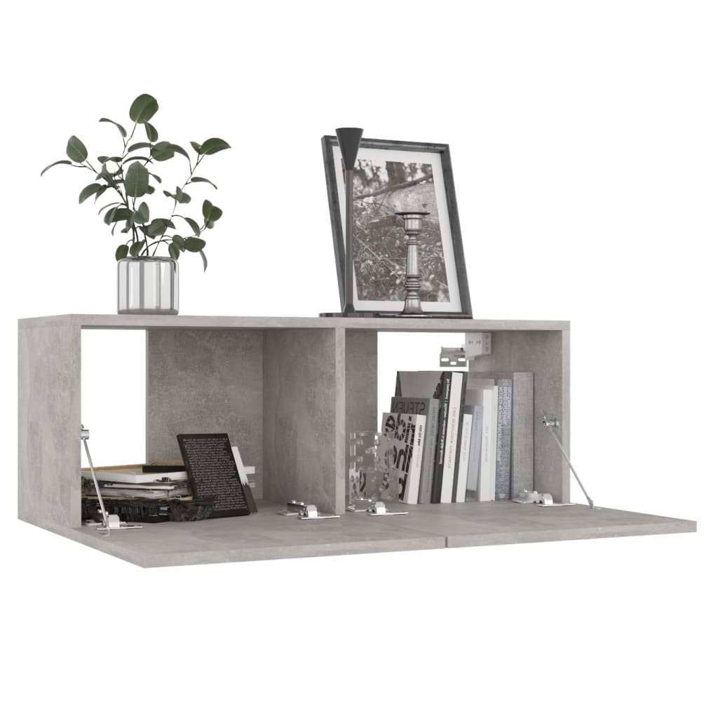 TV cabinet 4 pcs Concrete gray 80x30x30 cm Engineered wood