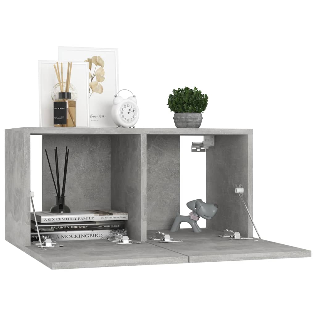 Ensemble de meubles TV 5 pcs Gris béton Bois d'ingénierie