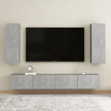 Ensemble de meubles TV 4 pcs Gris béton Bois d'ingénierie