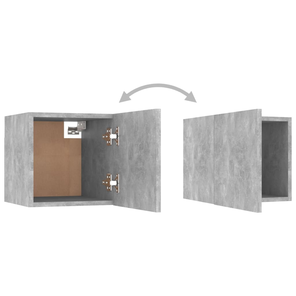 Ensemble de meubles TV 3 pcs Gris béton Bois d'ingénierie