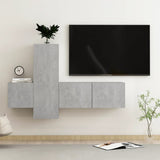 Ensemble de meubles TV 3 pcs Gris béton Bois d'ingénierie