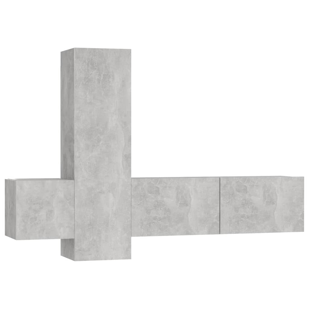 Ensemble de meubles TV 3 pcs Gris béton Bois d'ingénierie