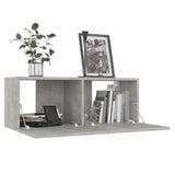 6 pcs TV Stand Set Concrete Grey Engineered Wood