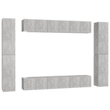 Ensemble de meubles TV 10 pcs Gris béton Bois d'ingénierie