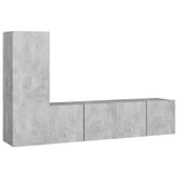 Ensemble de meubles TV 3 pcs Gris béton Bois d'ingénierie