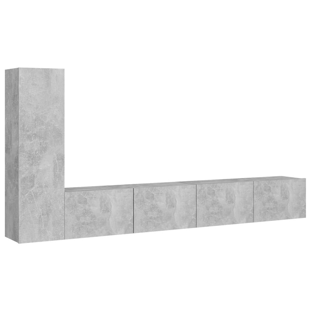 Ensemble de meubles TV 3 pcs Gris béton Bois d'ingénierie