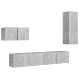 Ensemble de meubles TV 4 pcs Gris béton Bois d'ingénierie