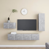 Ensemble de meubles TV 4 pcs Gris béton Bois d'ingénierie