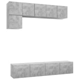 Ensemble de meubles TV 5 pcs Gris béton Bois d'ingénierie