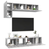 Ensemble de meubles TV 5 pcs Gris béton Bois d'ingénierie