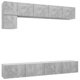 Ensemble de meubles TV 5 pcs Gris béton Bois d'ingénierie