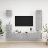 Ensemble de meuble TV 5 pcs Gris béton Bois d'ingénierie