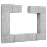 Ensemble de meubles TV 6 pcs Gris béton Bois d'ingénierie