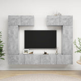 Ensemble de meubles TV 6 pcs Gris béton Bois d'ingénierie