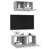 Ensemble de meubles TV 2 pcs Gris béton Bois d'ingénierie