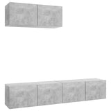 Meubles TV 3 pcs Gris béton Bois d'ingénierie