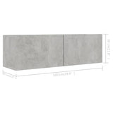 Ensemble de meubles TV 4 pcs Gris béton Bois d'ingénierie