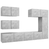 Ensemble de meubles TV 6 pcs Gris béton Bois d'ingénierie