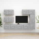 Ensemble de meubles TV 6 pcs Gris béton Bois d'ingénierie