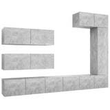 Ensemble de meubles TV 7 pcs Gris béton Bois d'ingénierie