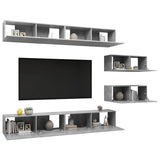 Ensemble de meubles TV 6 pcs Gris béton Bois d'ingénierie