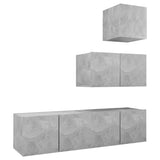 Ensemble de meubles TV 4 pcs Gris béton Bois d'ingénierie