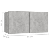 Ensemble de meubles TV 4 pcs Gris béton Bois d'ingénierie