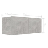 Ensemble de meubles TV 4 pcs Gris béton Bois d'ingénierie