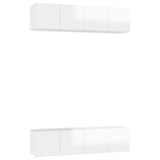 Meubles TV 4 pcs Blanc brillant 60x30x30 cm Bois d'ingénierie