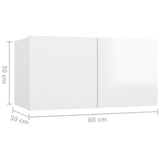 Meubles TV 4 pcs Blanc brillant 60x30x30 cm Bois d'ingénierie