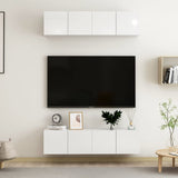 TV Cabinet 4 pcs White Gloss 60x30x30 cm Engineered Wood