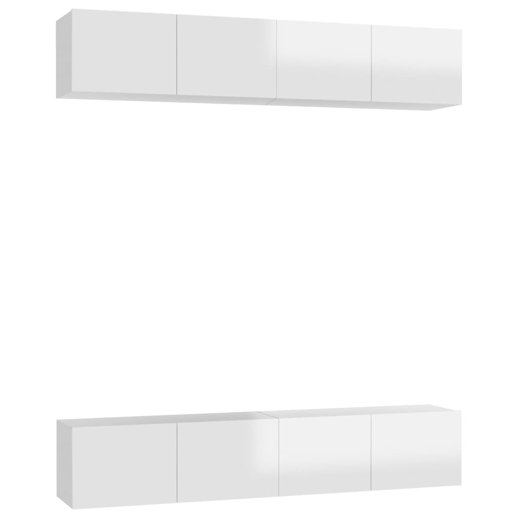 Meubles TV 4 pcs Blanc brillant 80x30x30 cm Bois d'ingénierie