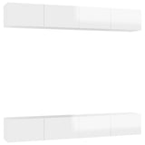 Meubles TV 4 pcs Blanc brillant 100x30x30 cm Bois d'ingénierie