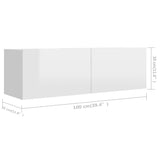 Meubles TV 4 pcs Blanc brillant 100x30x30 cm Bois d'ingénierie