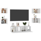 Ensemble de meubles TV 6 pcs Blanc brillant Bois d'ingénierie