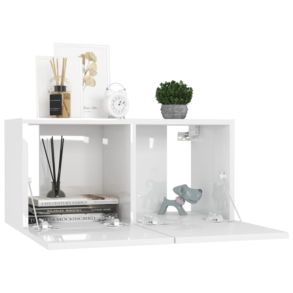 Ensemble de meubles TV 6 pcs Blanc brillant Bois d'ingénierie