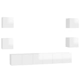 Ensemble de meubles TV 7 pcs Blanc brillant Bois d'ingénierie