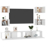 Ensemble de meubles TV 6 pcs Blanc brillant Bois d'ingénierie