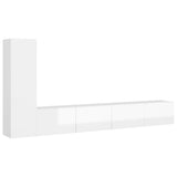 Ensemble de meuble TV 3 pcs Blanc brillant Bois d'ingénierie