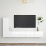 Ensemble de meuble TV 3 pcs Blanc brillant Bois d'ingénierie