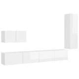 Ensemble de meuble TV 4 pcs Blanc brillant Bois d'ingénierie