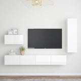 Ensemble de meuble TV 4 pcs Blanc brillant Bois d'ingénierie