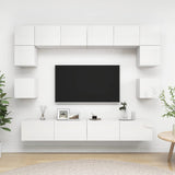 Ensemble de meuble TV 8 pcs Blanc brillant Bois d'ingénierie